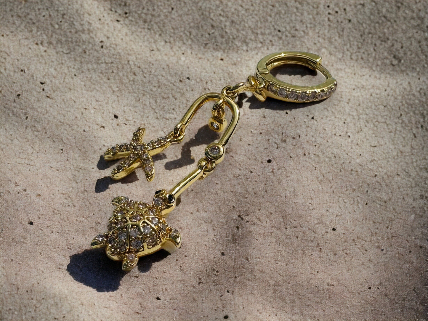 Boucles d’oreilles étoiles de mer tortue