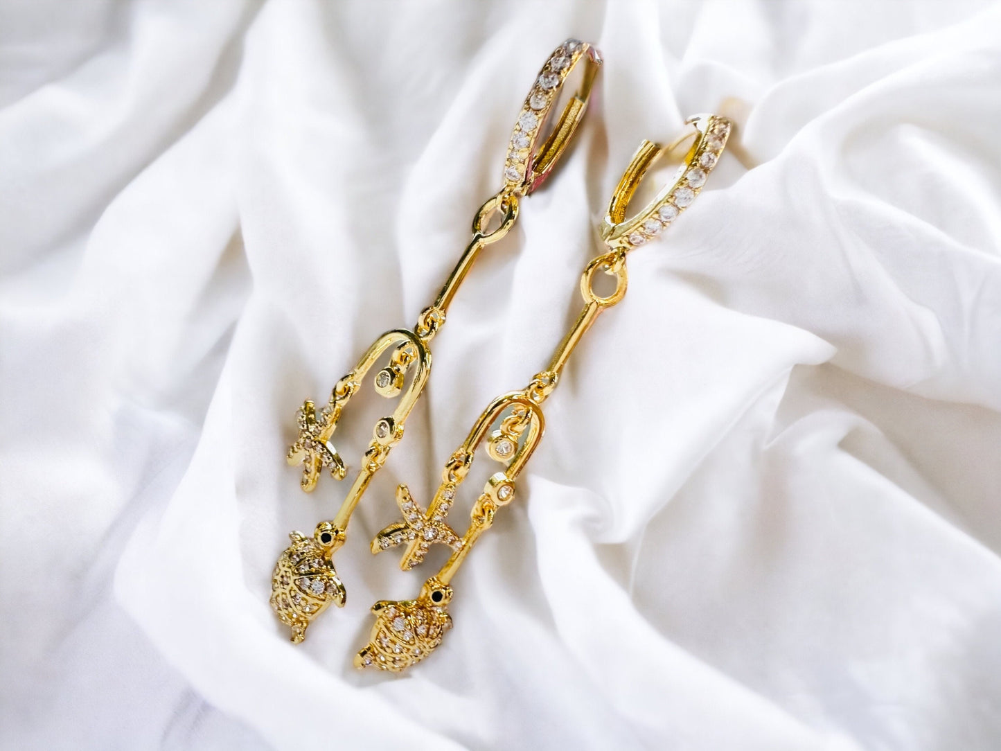 Boucles d’oreilles étoiles de mer tortue