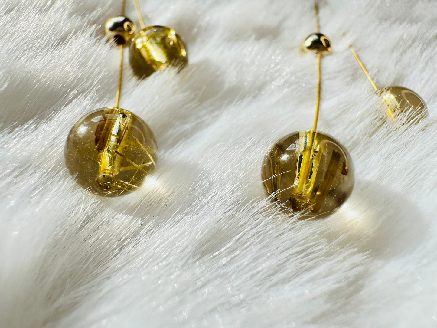 Boucles d’oreilles pendantif améthyste/quartz rutile