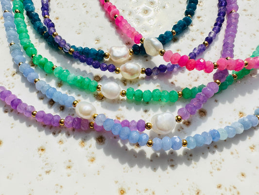 Natural baroque pearl summer bracelet