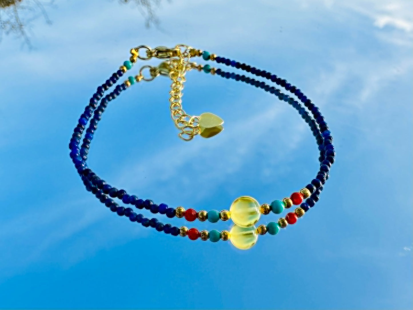 Bracelet en Lapis-lazuli Cornaline Citrine turquoise