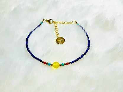 Bracelet en Lapis-lazuli Cornaline Citrine turquoise