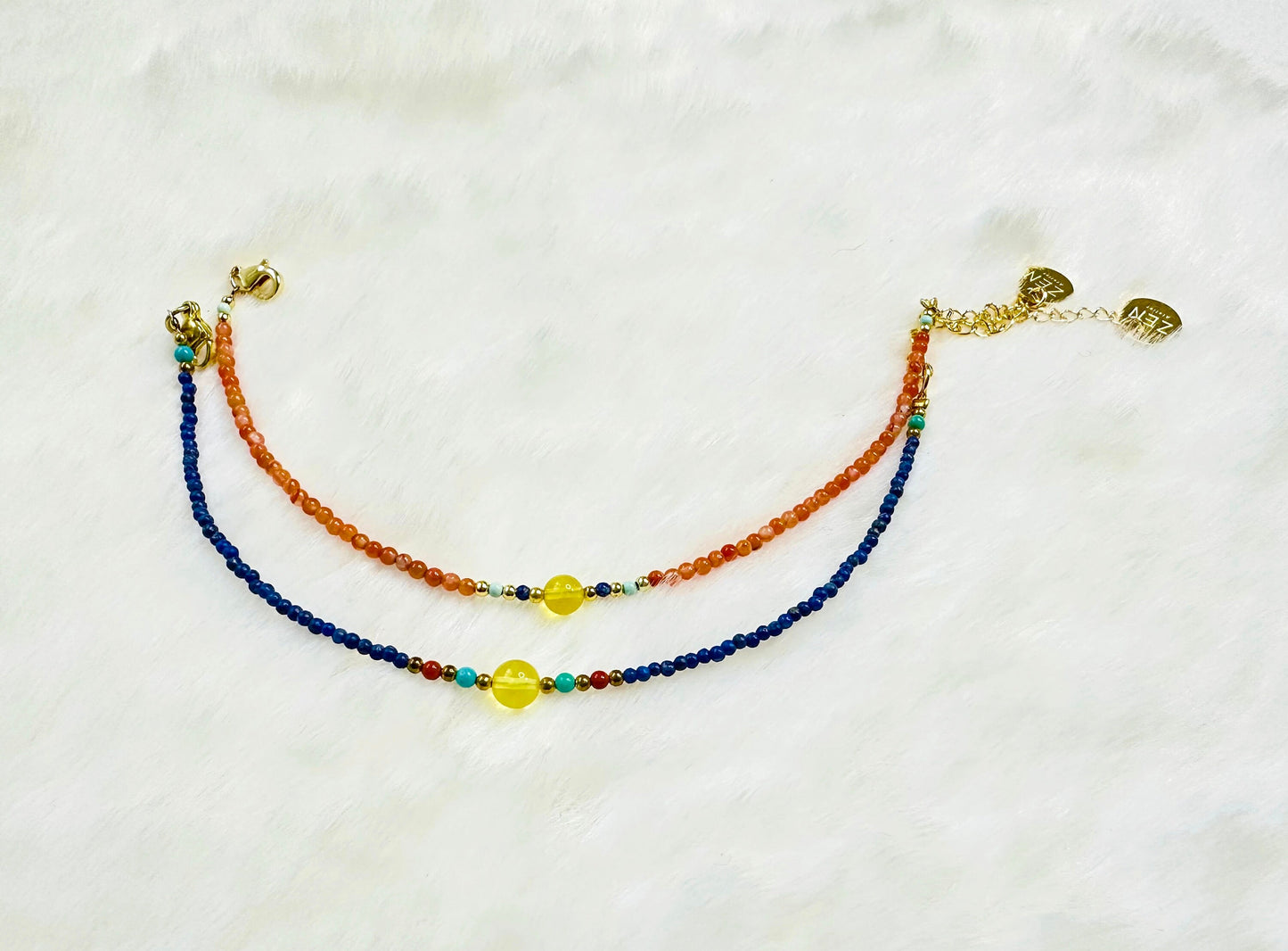 Bracelet en Lapis-lazuli Cornaline Citrine turquoise