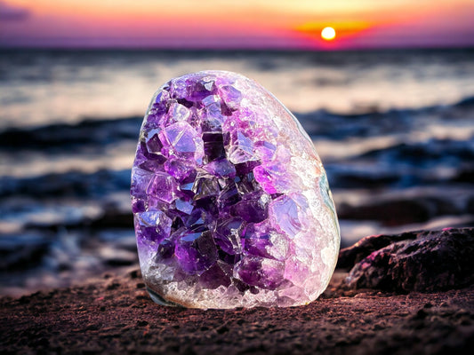 AAA amethyst geode 400g, raw amethyst druse in semi-precious natural stone, healing stone, birthday gift